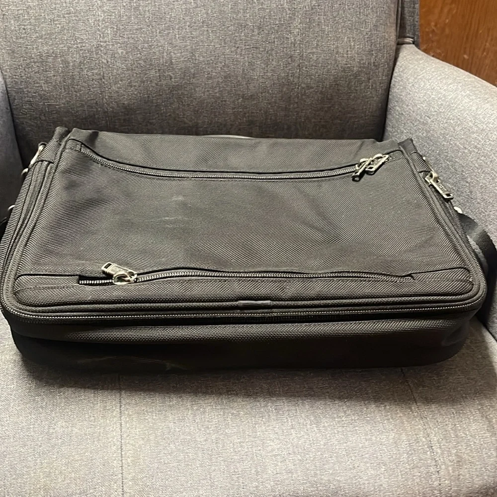 Tumi FXT Ballistic Black Nylon Pushlock Briefcase Messenger Laptop Bag